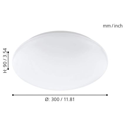 Eglo 33219 - LED RGBW dæmpbar loftlampe GIRON-C LED/17W/230V Ø 30 cm hvid