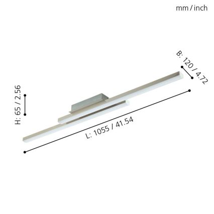 Eglo 33229 - LED RGBW dæmpbar overflademonteret loftlampe FRAIOLI-C LED/34W/230V 2700–6500K mat krom