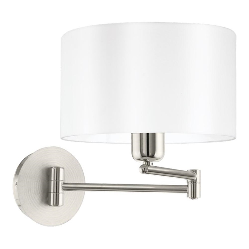Eglo 33269 - Væglampe PASTERI 1xE27/60W/230V mat krom/hvid