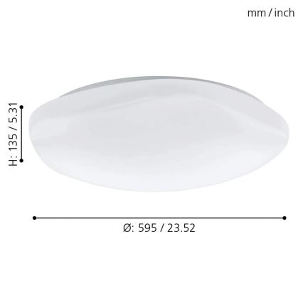 Eglo 33272 - LED loftlampe m. RGBW-farver dæmpbar TOTARI-C LED/34W/230V 2700-6500K hvid + fjernbetjening