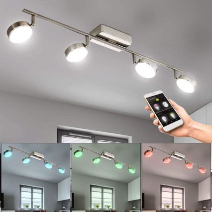 Eglo 33274 - LED spotlampe m. RGBW-farver dæmpbar CORROPOLI-C 4xLED/5W/230V