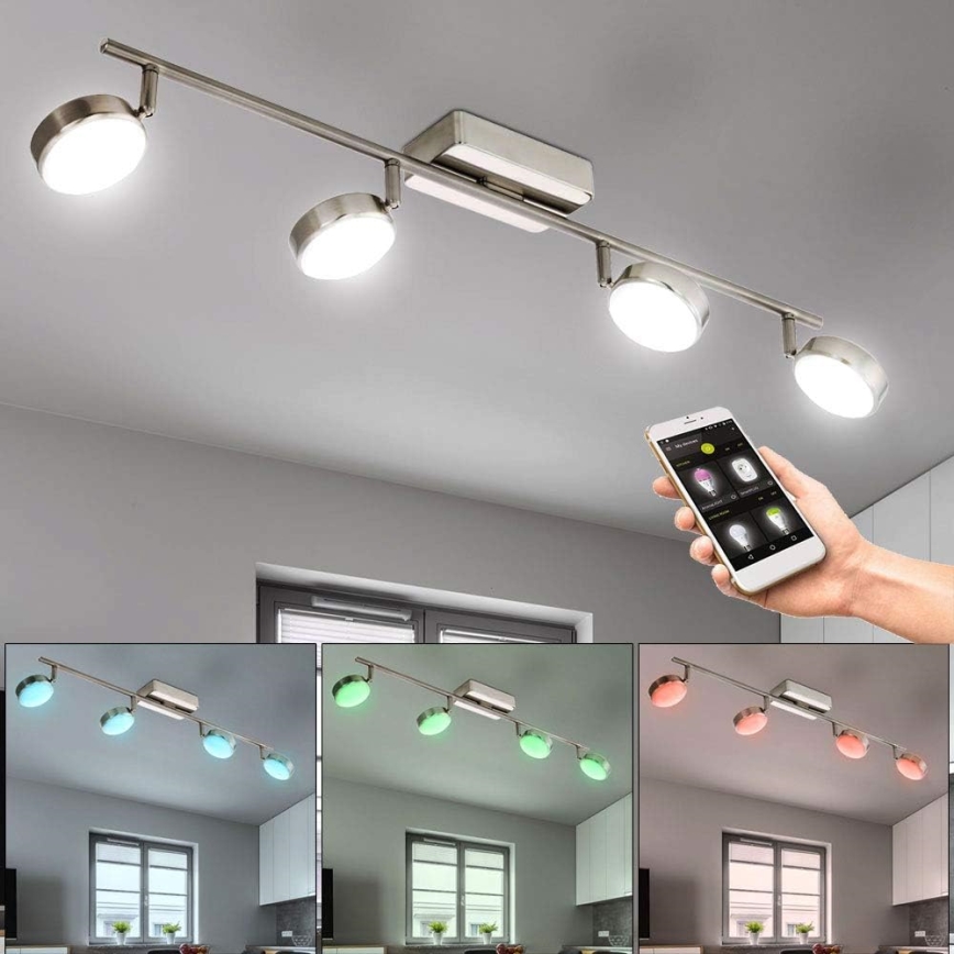 Eglo 33274 - LED spotlampe m. RGBW-farver dæmpbar CORROPOLI-C 4xLED/5W/230V