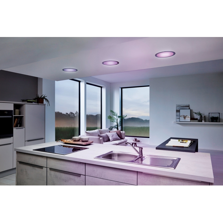 Eglo 33317 - LED RGBW dæmpbar indbygningsloftslampe FUEVA-C LED/15,6W/230V 2700-6500K Ø 22,5 cm