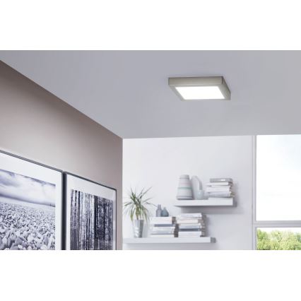 Eglo 33319 - LED RGBW Dæmpbar loftlampe FUEVA-C LED/15,6W/230V 2700-6500K 22,5x22,5 cm mat krom