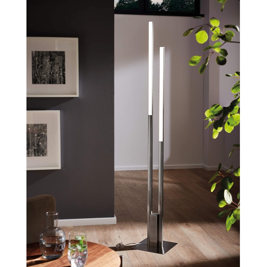 Eglo 33323 - LED gulvlampe m. RGBW-farver dæmpbar FRAIOLI-C 2xLED/17W/230V 2700-6500K mat krom