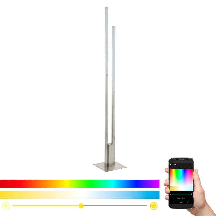 Eglo 33323 - LED gulvlampe m. RGBW-farver dæmpbar FRAIOLI-C 2xLED/17W/230V 2700-6500K mat krom