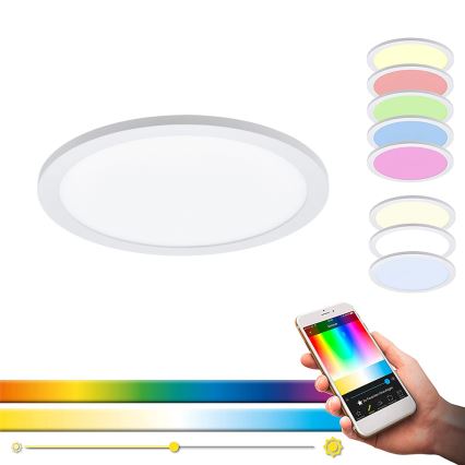 Eglo 33341 - SARSINA-C LED RGBW dæmpbar loftlampe LED/16W/230V 2700-6500K Ø 30 cm + fjernbetjening