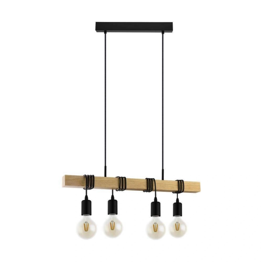 Eglo 33378 - LED pendel TOWNSHEND 4xE27/4W/230V 2200K beige/sort