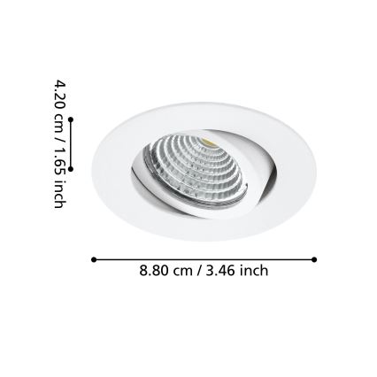 Eglo - 3x LED lampe dæmpbar 3xLED/6W/230V hvid