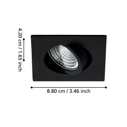 Eglo - LED indbygningslampe dæmpbar/6W/230V sort