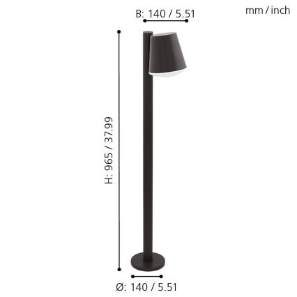 Eglo 33561 - LED-dæmpbar udendørslampe CALDIERO-C 1xE27/9W/230V IP44 antracit