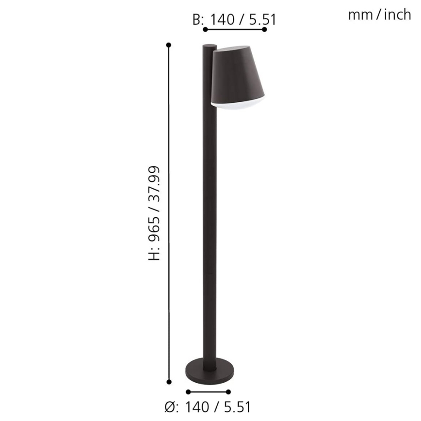 Eglo 33561 - LED-dæmpbar udendørslampe CALDIERO-C 1xE27/9W/230V IP44 antracit
