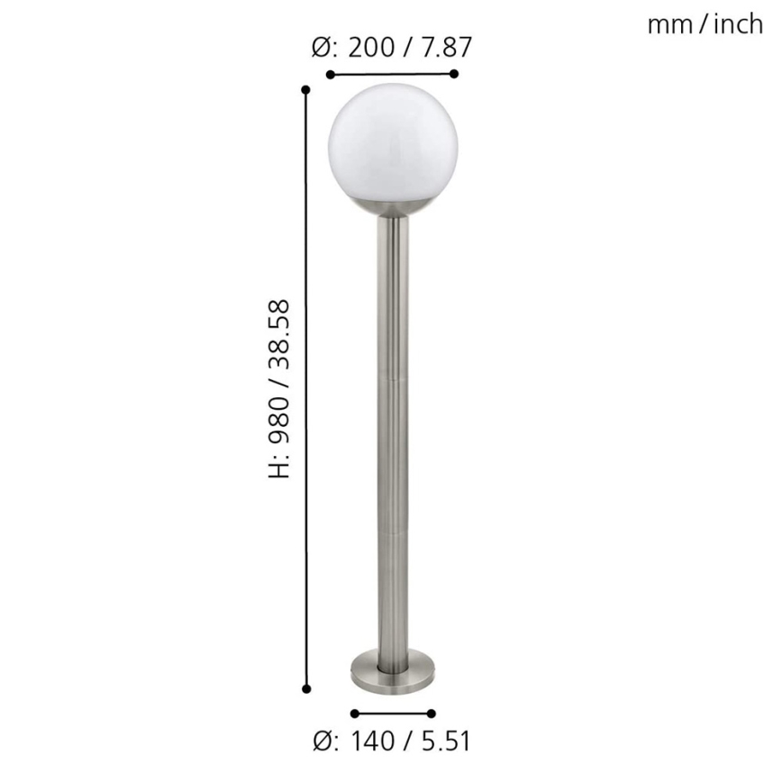 Eglo 33566 - LED udendørslampe dæmpbar NISIA-C 1xE27/9W/230V 980 mm IP44