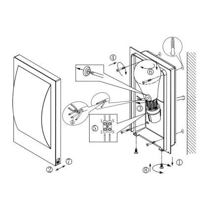 Eglo 33569 - LED Udendørs Væglampe VERRES-C LED/9W/230V IP44 mat krom