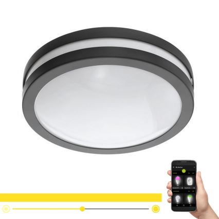 Eglo 33571 - Dæmpbar LED-loftlampe til badeværelse LOCANA-C LED/14W/230V IP44 antracit
