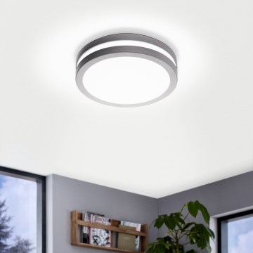 Eglo 33572 - LED dæmpbar badeværelsesloftlampe LOCANA-C LED/14W/230V IP44 sølvfarvet