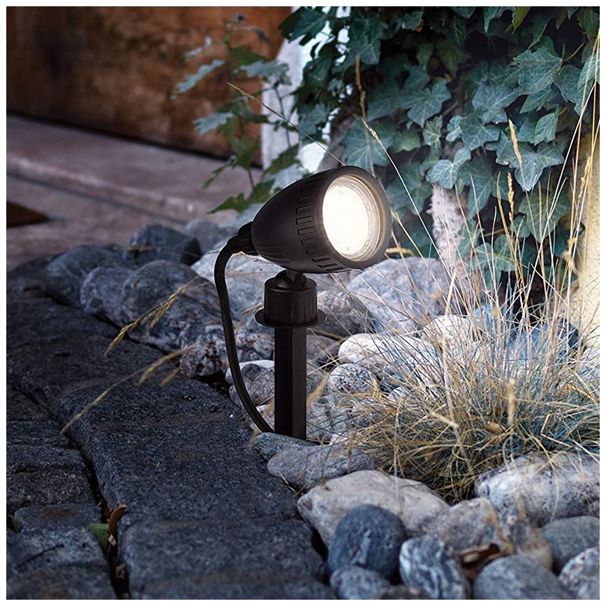 Eglo 33579 - LED RGBW udendørslampe NEMA-C 1xGU10/5W/230V IP44 sort