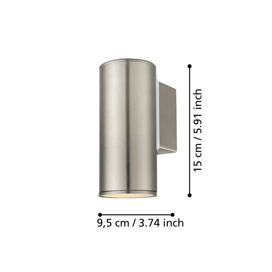 Eglo 33581 - LED RGBW dæmpbar udendørs væglampe RIGA 1xGU10/5W/230V 2700-6500K IP44 mat krom