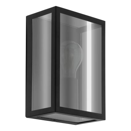 Eglo - Udendørs væglampe 1xE27/60W/230V IP44 sort/røget