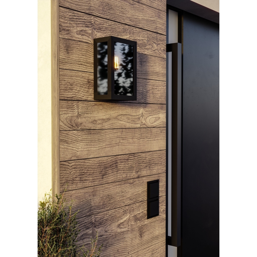 Eglo - Udendørs væglampe 1xE27/60W/230V IP44 sort