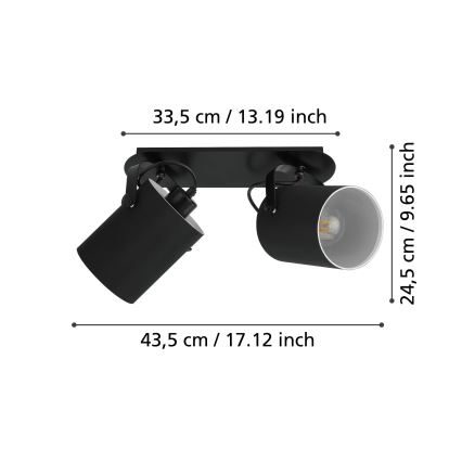 Eglo 33646 - VILLABATE spotlampe 2xE27/10W/230V