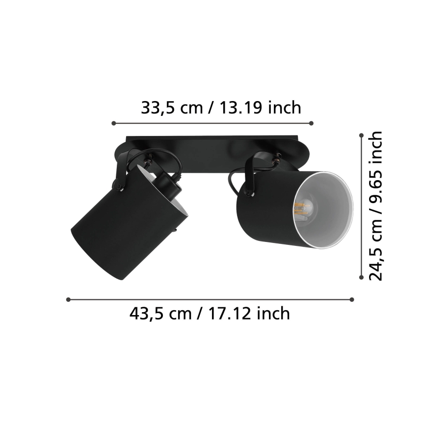 Eglo 33646 - VILLABATE spotlampe 2xE27/10W/230V