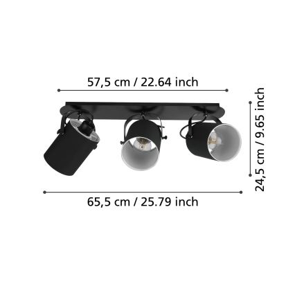 Eglo 33647 - Loftspot VILLABATE 3xE27/10W/230V