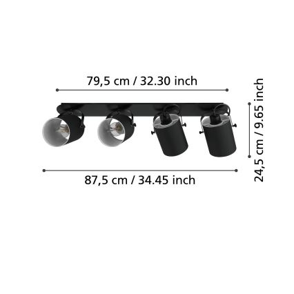Eglo 33648 - VILLABATE spotlampe 4xE27/10W/230V