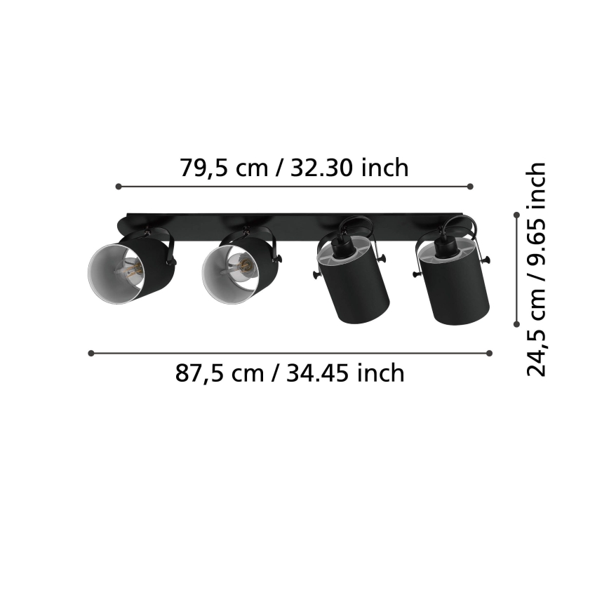 Eglo 33648 - VILLABATE spotlampe 4xE27/10W/230V