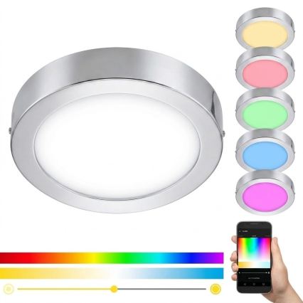 Eglo 33667 - LED RGBW Dæmpbar loftlampe til badeværelse FUEVA-C LED21W/230V Ø 30 cm IP44