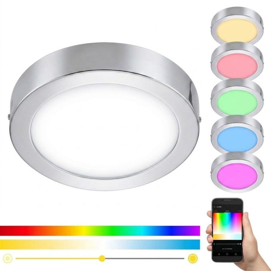 Eglo 33667 - LED RGBW Dæmpbar loftlampe til badeværelse FUEVA-C LED21W/230V Ø 30 cm IP44