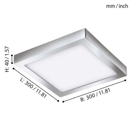 Eglo 33668-LED RGBW Dæmpbar badeværelseslampe FUEVA-C 21W/230V 2700-6500K 30x30cm IP44