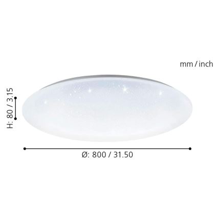 Eglo 33669 - LED loftlampe m. RGBW-farver dæmpbar TOTARI-C LED/43W/230V 2700-6500K hvid + fjernbetjening
