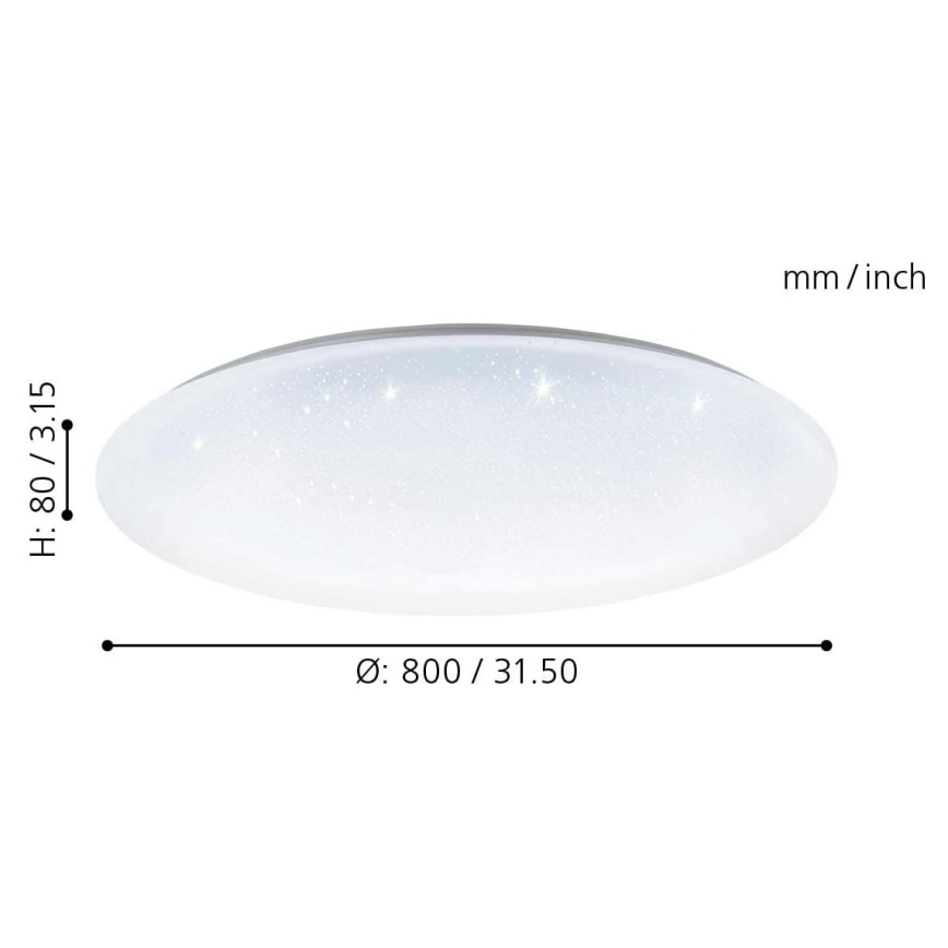 Eglo 33669 - LED loftlampe m. RGBW-farver dæmpbar TOTARI-C LED/43W/230V 2700-6500K hvid + fjernbetjening