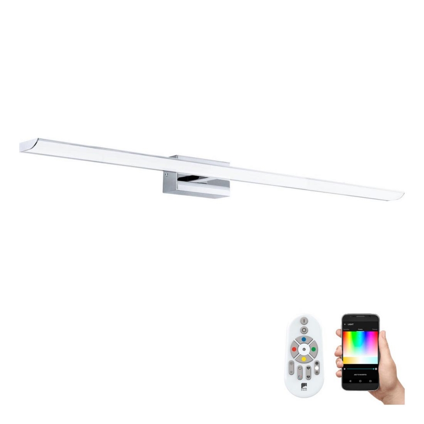 Eglo 33768 - LED spejllampe til badeværelse m. RGBW-farver dæmpbar TABIANO-C LED/21W/230V 2700-6500K 90,5 cm IP44 + fjernbetjening