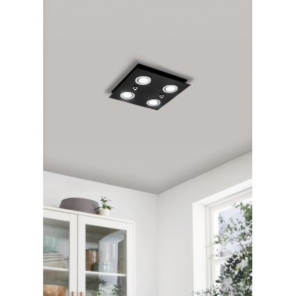 Eglo - LED loftlampe 4xGU10/2,8W/230V 3000K sort
