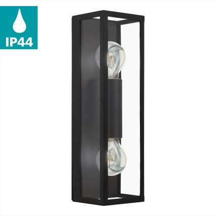 Eglo 33856 - Udendørs væglampe ALAMONTE 2xE27/60W/230V IP44 sort
