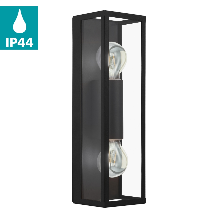 Eglo 33856 - Udendørs væglampe ALAMONTE 2xE27/60W/230V IP44 sort