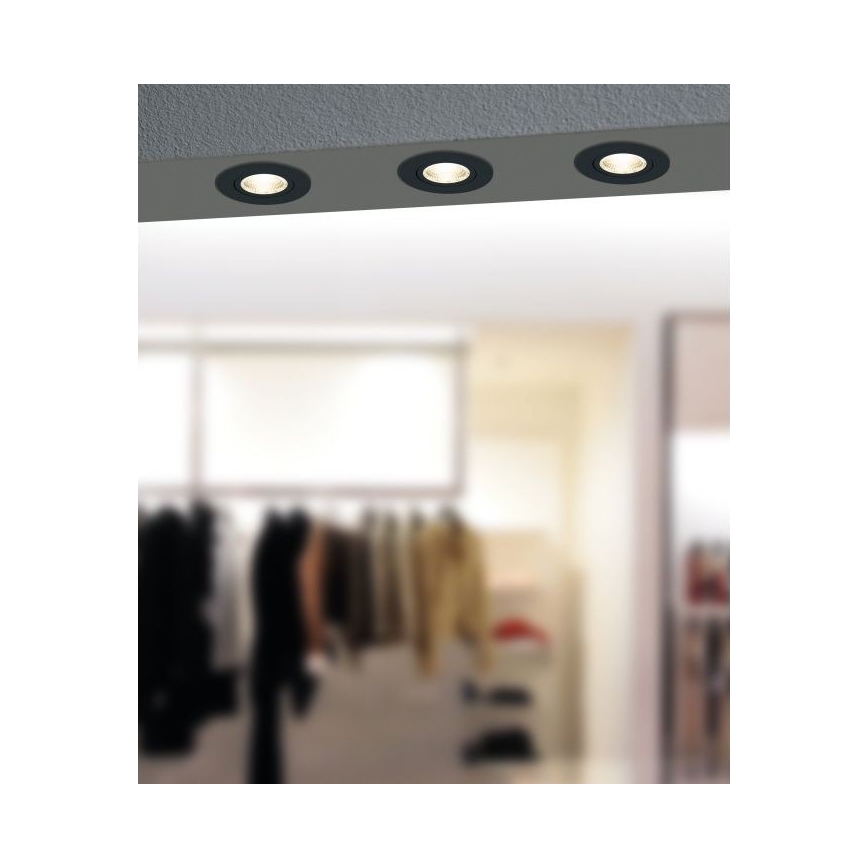 Eglo - LED indbygningslampe dæmpbar/6W/230V sort