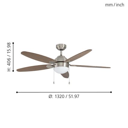 Eglo - Loftsventilator 1xE14/60W/230V