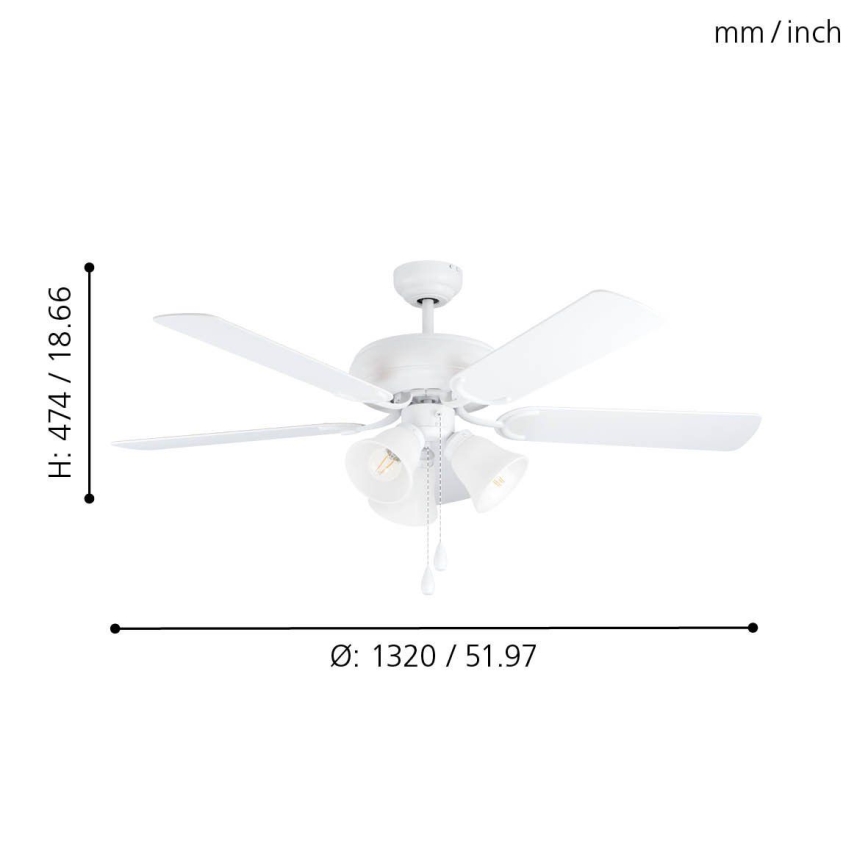 Eglo 35076 - Loftventilator LAS PALMAS 3xE27/40W/230V hvid