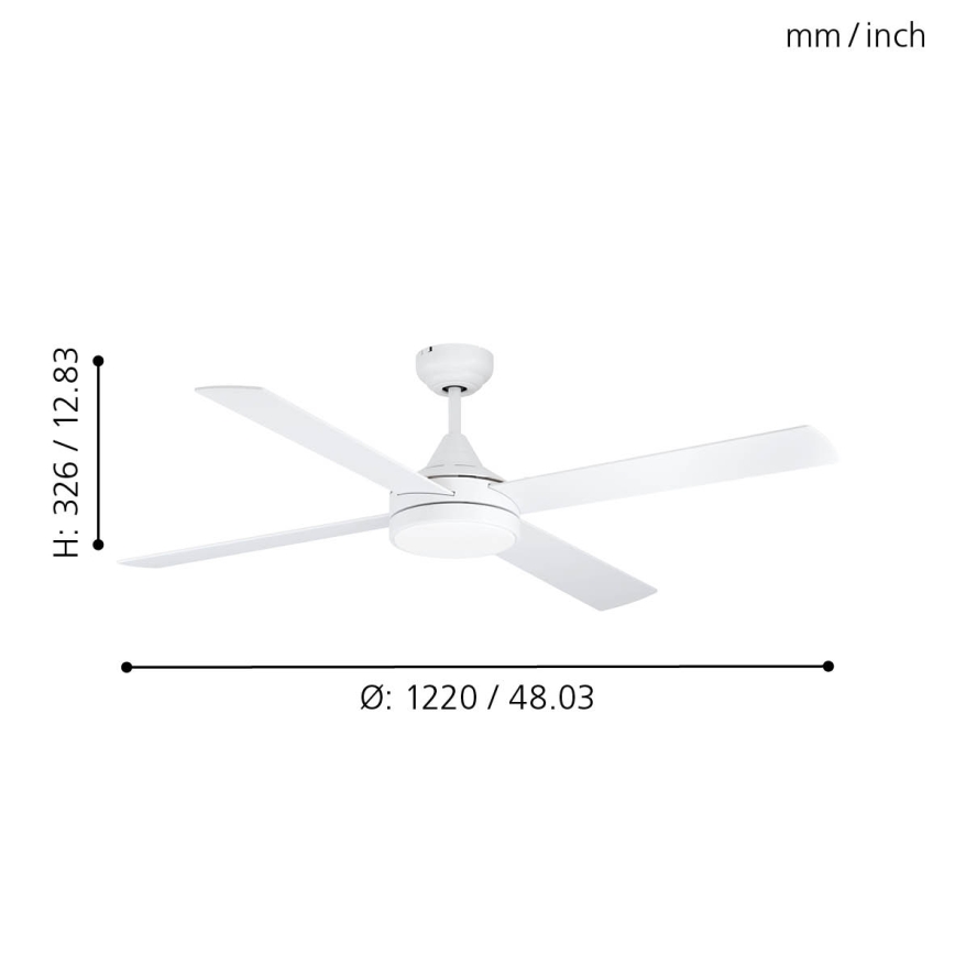 Eglo - LED loftventilator LED/20W/230V 3000/4000/5000K + fjernbetjening hvid
