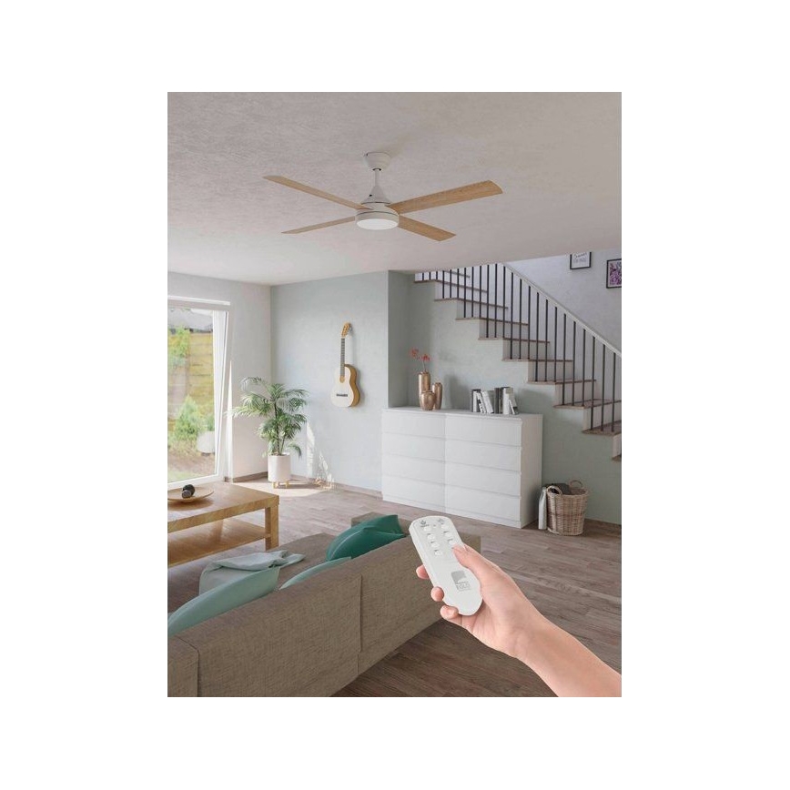 Eglo - LED loftventilator LED/20W/230V 3000/4000/5000K + fjernbetjening hvid