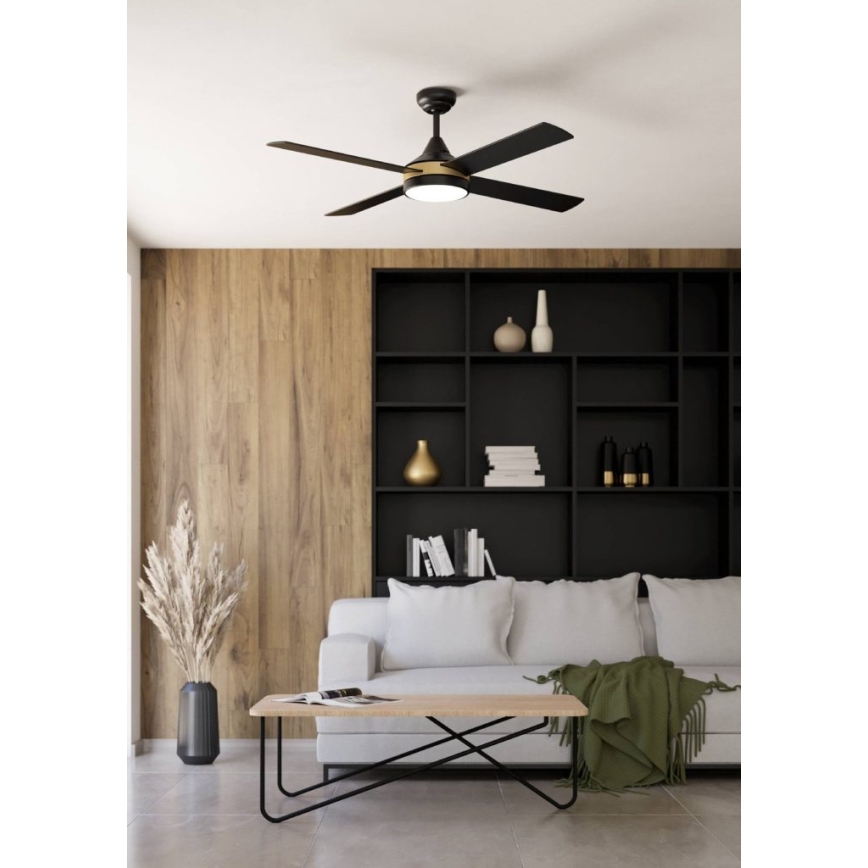 Eglo - LED loftventilator LED/19W/230V 3000/4000/5000K Ø 122 cm sort + fjernbetjening