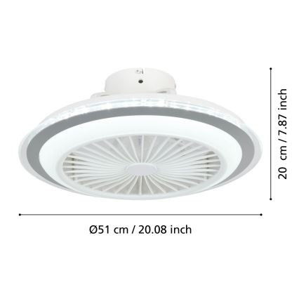 Eglo - LED loftventilator dæmpbar LED/25,5W/230V hvid/grå 2700-6500K + fjernbetjening