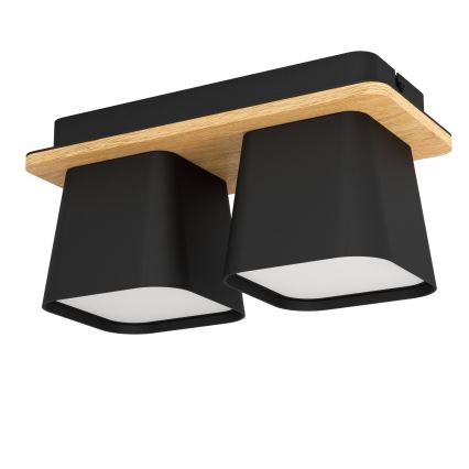 Eglo - Loftlampe 2xE27/40W/230V sort/brun