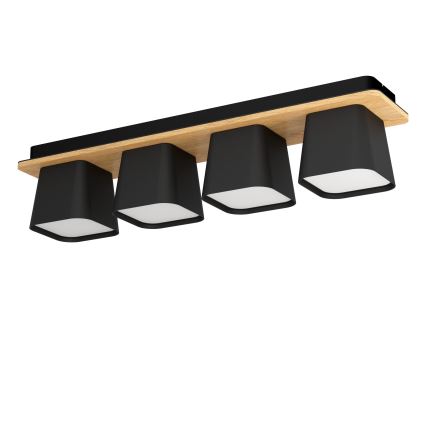 Eglo - Loftlampe 4xE27/40W/230V sort/brun