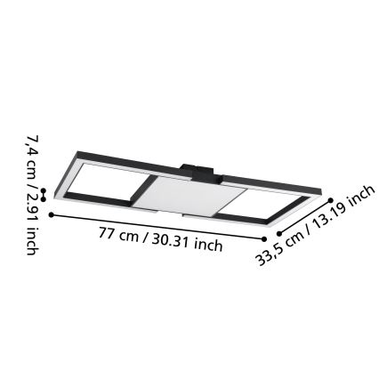 Eglo - LED loftlampe dæmpbar LED/26,2W/230V 2700-6500K sort + fjernbetjening