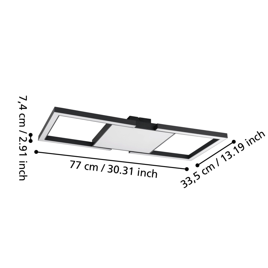 Eglo - LED loftlampe dæmpbar LED/26,2W/230V 2700-6500K sort + fjernbetjening