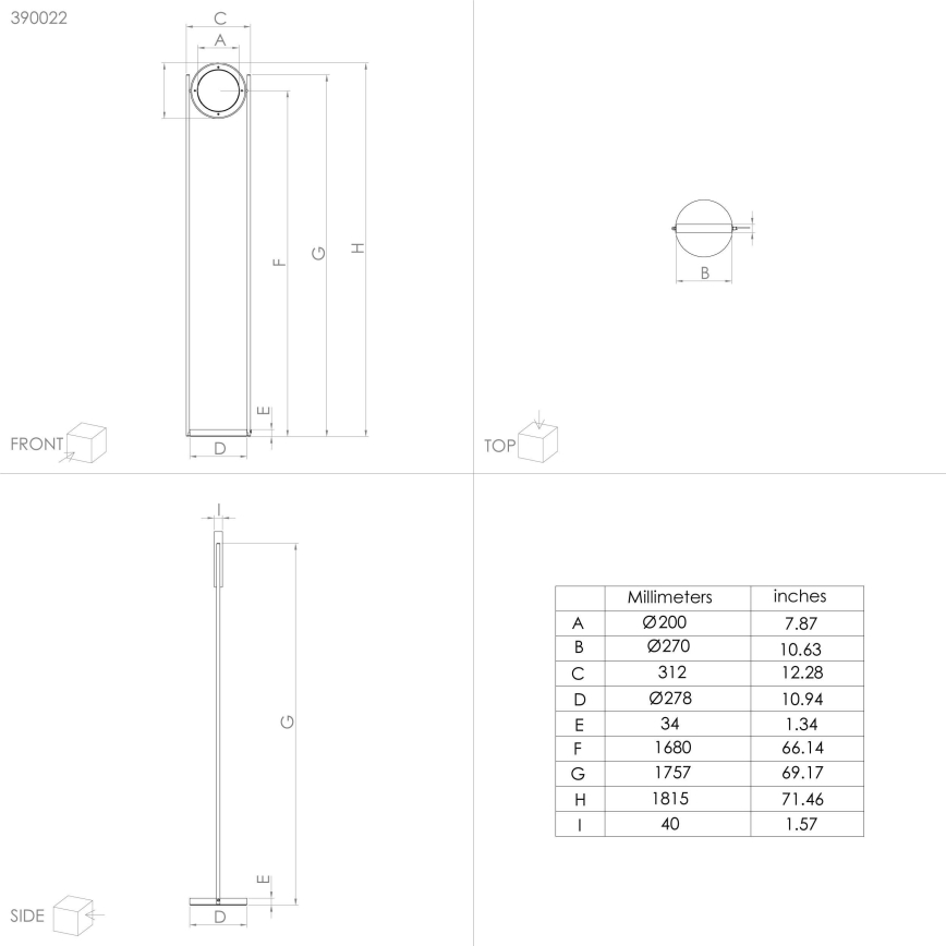 Eglo - LED gulvlampe dæmpbar LED/20W/230V 3000K sort